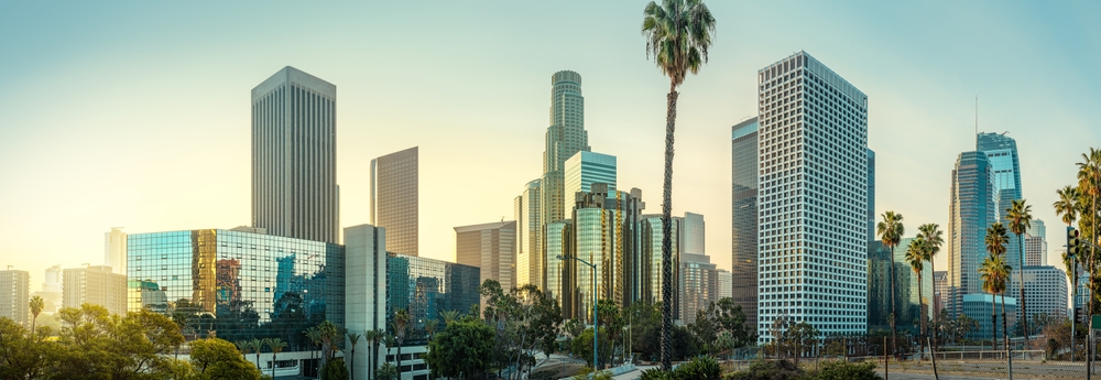 The,Skyline,Of,Los,Angeles,While,Sunrise,,California